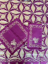 Load image into Gallery viewer, Table Cover: 94 x 59 inches Approx'. Aghabani Oriental for Rectangle Tables, Burgundy background with Burgundy and Gold Silk Embroidery