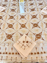 Load image into Gallery viewer, Table Cover: 94 x 59 inches Approx'. Aghabani Oriental for Rectangle Tables, Beige background with Brown and Beige Silk Embroidery