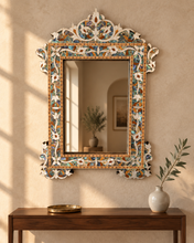 Load image into Gallery viewer, A Statement Mirror in Mother-of-Pearl and Abalone Mosaic