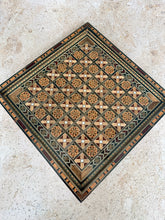 Load image into Gallery viewer, Vintage Mosaic Chess Board with Wooden Pieces, Inlaid Marquetry Game Set, Mother-of-Pearl Accents