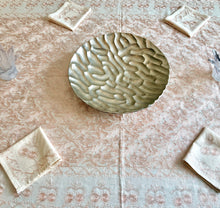 Load image into Gallery viewer, Table Cover: 94 x 59 inches Approx'. Aghabani Oriental for Rectangle Tables, Beige background with Pink and Silver Silk Embroidery
