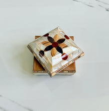 Load image into Gallery viewer, Mother-of-Pearl Mosaic Trinket Box | Inlaid Shell & Wood Jewelry Box | Middle Eastern Style Ring Box