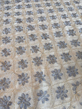 Load image into Gallery viewer, Table Cover: 117 x 57 inches Approx'. Aghabani Oriental for Rectangle Tables, Beige background with Light Gray and Cream Silk Embroidery