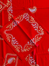 Load image into Gallery viewer, Round Table Cover. Diameter: 78 inches Approx'. Aghabani Oriental for Round Tables. Red background with Gold & White Silk