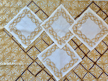 Load image into Gallery viewer, Table Cover: 57 x 57 inches Approx'. Aghabani Oriental for Square Tables. Beige background with Brown and Gold Silk