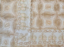 Load image into Gallery viewer, Table Cover: 78 x 56 inches Approx'. Aghabani Oriental for Rectangle Tables. Beige background with Bronze and Pink Silk