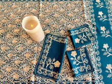 Load image into Gallery viewer, Table Cover: 58 x 58 inches Approx'. Green background with Gold Silk Embroidery tablecloth Handmade Aghabani for Square tables