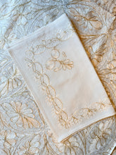 Load image into Gallery viewer, Round Table Cover. Diameter: 78 inches Approx'. Aghabani Oriental for Round Tables. White background with Gold & White Silk