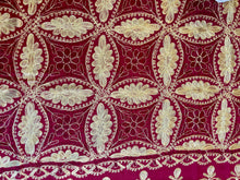 Load image into Gallery viewer, Table Cover: 117 x 58 inches Approx'. Aghabani Oriental for Rectangle Tables, Burgundy background with Burgundy and Gold Silk Embroidery