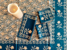 Load image into Gallery viewer, Table Cover: 58 x 58 inches Approx'. Green background with Gold Silk Embroidery tablecloth Handmade Aghabani for Square tables