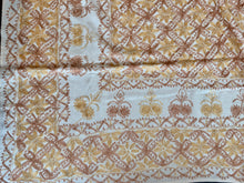 Load image into Gallery viewer, Table Cover: 78 x 56 inches Approx'. Aghabani Oriental for Rectangle Tables. Beige background with Gold and Brick Red Silk
