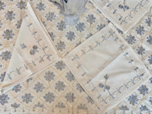 Load image into Gallery viewer, Table Cover: 117 x 57 inches Approx'. Aghabani Oriental for Rectangle Tables, Beige background with Light Gray and Cream Silk Embroidery