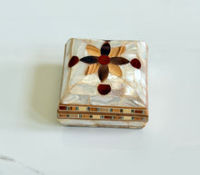 Load image into Gallery viewer, Mother-of-Pearl Mosaic Trinket Box | Inlaid Shell & Wood Jewelry Box | Middle Eastern Style Ring Box