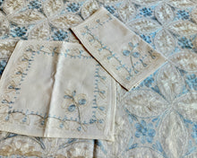 Load image into Gallery viewer, Table Cover: 117 x 58 inches Approx'. Aghabani Oriental for Rectangle Tables, White background with White and Blue Silk Embroidery