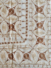 Load image into Gallery viewer, Table Cover: 94 x 59 inches Approx'. Aghabani Oriental for Rectangle Tables, Beige background with Brown and Beige Silk Embroidery