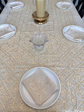 Load image into Gallery viewer, Table Cover: 117 x 58 inches Approx'. Aghabani Oriental for Rectangle Tables, Beige background with White and Gold Silk Embroidery
