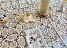 Load image into Gallery viewer, Table Cover: 78 x 56 inches Approx'. Aghabani Oriental for Rectangle Tables. Beige background with Beige and Brown Silk