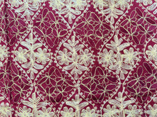 Load image into Gallery viewer, Table Cover: 156 x 78 inches Approx’. Aghabani Oriental for Rectangle Tables, Burgundy background with Gold & Burgundy Silk Embroidery