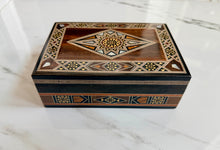 Load image into Gallery viewer, Medium Sized Rectangle Handmade Mosaic Box inlaid with Mother of Pearl