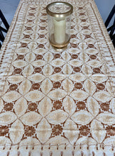 Load image into Gallery viewer, Table Cover: 94 x 59 inches Approx'. Aghabani Oriental for Rectangle Tables, Beige background with Brown and Beige Silk Embroidery