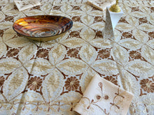 Load image into Gallery viewer, Table Cover: 94 x 59 inches Approx'. Aghabani Oriental for Rectangle Tables, Beige background with Brown and Beige Silk Embroidery
