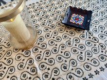 Load image into Gallery viewer, Table Cover: 156 x 78 inches Approx’. Aghabani Oriental for Rectangle Tables, Beige background with Beige & Black Silk Embroidery