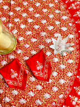 Load image into Gallery viewer, Round Table Cover. Diameter: 78 inches Approx'. Aghabani Oriental for Round Tables. Red background with Gold & White Silk