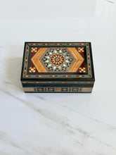 Load image into Gallery viewer, Small Sized Rectangle Handmade Mosaic Box inlaid with Mother of Pearl