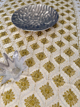Load image into Gallery viewer, Table Cover: 117 x 58 inches Approx'. Aghabani Oriental for Rectangle Tables, Beige background with Beige and Olive Green Silk Embroidery