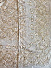 Load image into Gallery viewer, Table Cover: 78 x 56 inches Approx'. Aghabani Oriental for Rectangle Tables. Beige background with Gold and White Silk