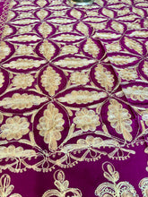 Load image into Gallery viewer, Table Cover: 94 x 59 inches Approx'. Aghabani Oriental for Rectangle Tables, Burgundy background with Burgundy and Gold Silk Embroidery