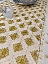 Load image into Gallery viewer, Table Cover: 117 x 58 inches Approx'. Aghabani Oriental for Rectangle Tables, Beige background with Beige and Olive Green Silk Embroidery