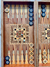 Load image into Gallery viewer, Backgammon / Chess Wooden Vintage Mosaic Handmade Set