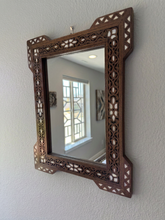 Load image into Gallery viewer, Handcrafted Mosaic Mirror – Mother of Pearl Inlay Wooden Wall Mirror