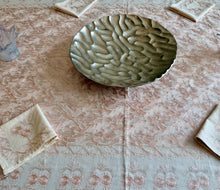 Load image into Gallery viewer, Table Cover: 94 x 59 inches Approx'. Aghabani Oriental for Rectangle Tables, Beige background with Pink and Silver Silk Embroidery