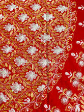 Load image into Gallery viewer, Round Table Cover. Diameter: 78 inches Approx'. Aghabani Oriental for Round Tables. Red background with Gold & White Silk