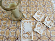 Load image into Gallery viewer, Table Cover: 78 x 56 inches Approx'. Aghabani Oriental for Rectangle Tables. Beige background with Gold and Brown Silk