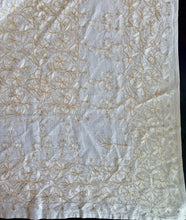 Load image into Gallery viewer, Table Cover: 156 x 78 inches Approx’. Aghabani Oriental for Rectangle Tables, Beige background with Gold & White Silk Embroidery