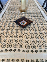 Load image into Gallery viewer, Table Cover: 156 x 78 inches Approx’. Aghabani Oriental for Rectangle Tables, Beige background with Beige & Black Silk Embroidery