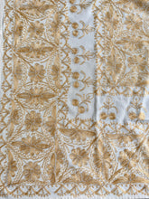 Load image into Gallery viewer, Table Cover: 78 x 56 inches Approx'. Aghabani Oriental for Rectangle Tables. Beige background with Gold Silk