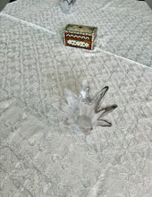 Load image into Gallery viewer, Table Cover: 57 x 57 inches Approx'. Aghabani Oriental for Square Tables. Beige background with White and Silver Silk