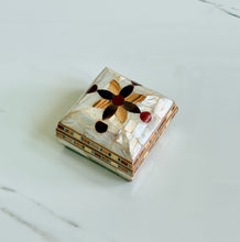 Load image into Gallery viewer, Mother-of-Pearl Mosaic Trinket Box | Inlaid Shell & Wood Jewelry Box | Middle Eastern Style Ring Box