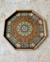 Load image into Gallery viewer, Vintage Syrian Damascene Mosaic Inlay Octagonal Tray | Mother-of-Pearl Marquetry