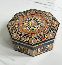 Load image into Gallery viewer, Jewelry Mosaic Wooden Handmade Box inlaid with Mother of Pearl