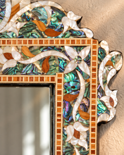 Load image into Gallery viewer, A Statement Mirror in Mother-of-Pearl and Abalone Mosaic