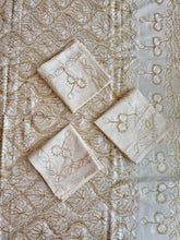 Load image into Gallery viewer, Table Cover: 78 x 56 inches Approx'. Aghabani Oriental for Rectangle Tables. Beige background with Gold and White Silk