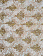 Load image into Gallery viewer, Table Cover: 117 x 58 inches Approx'. Aghabani Oriental for Rectangle Tables, Beige background with Pink and Gold Silk Embroidery