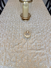 Load image into Gallery viewer, Table Cover: 156 x 78 inches Approx’. Aghabani Oriental for Rectangle Tables, Beige background with Gold & White Silk Embroidery
