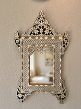 Load image into Gallery viewer, Handcrafted Mother of Pearl Inlay Mirror | 23.7” x 15.7” | Vintage-Style Wall Mirror