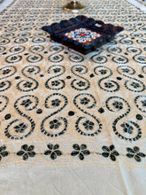 Load image into Gallery viewer, Table Cover: 156 x 78 inches Approx’. Aghabani Oriental for Rectangle Tables, Beige background with Beige & Black Silk Embroidery
